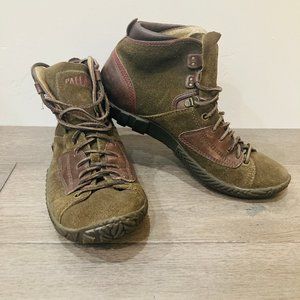 Palladium Green Suade and Brown Leather High Top Sport Boots Size US 9